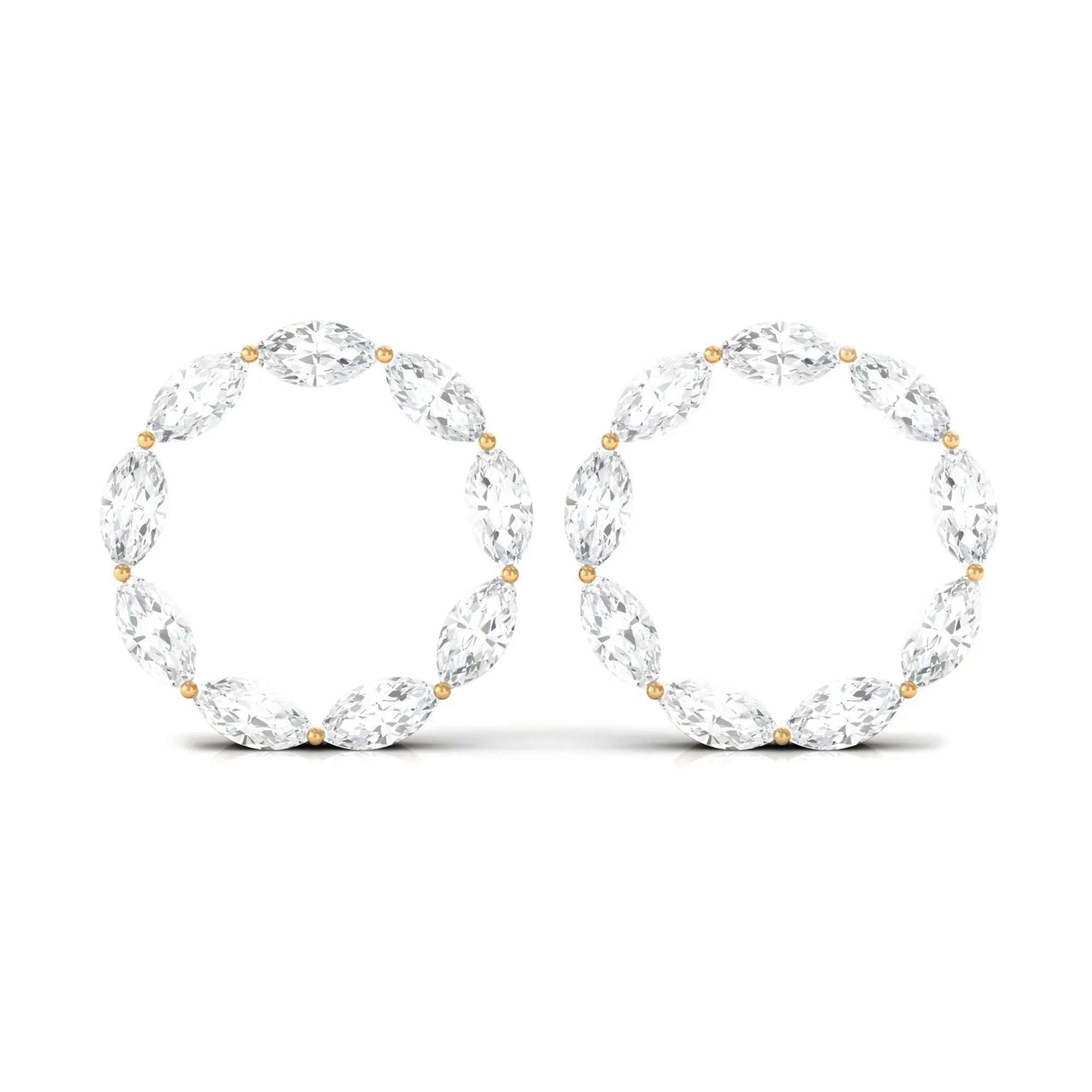 1/2 CT Marquise Zircon Eternity Stud Earrings in Gold