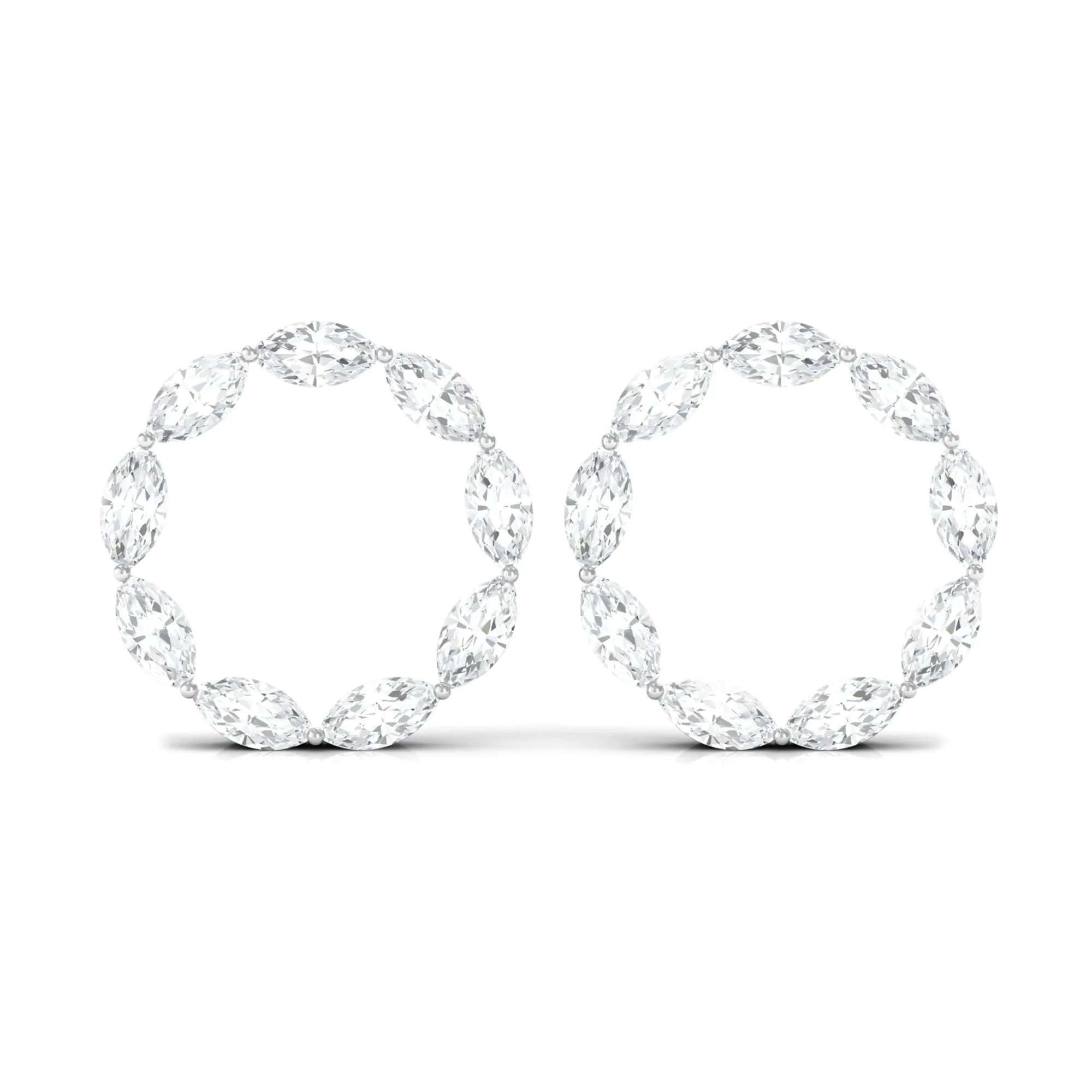 1/2 CT Marquise Zircon Eternity Stud Earrings in Gold