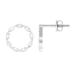 1/2 CT Marquise Zircon Eternity Stud Earrings in Gold