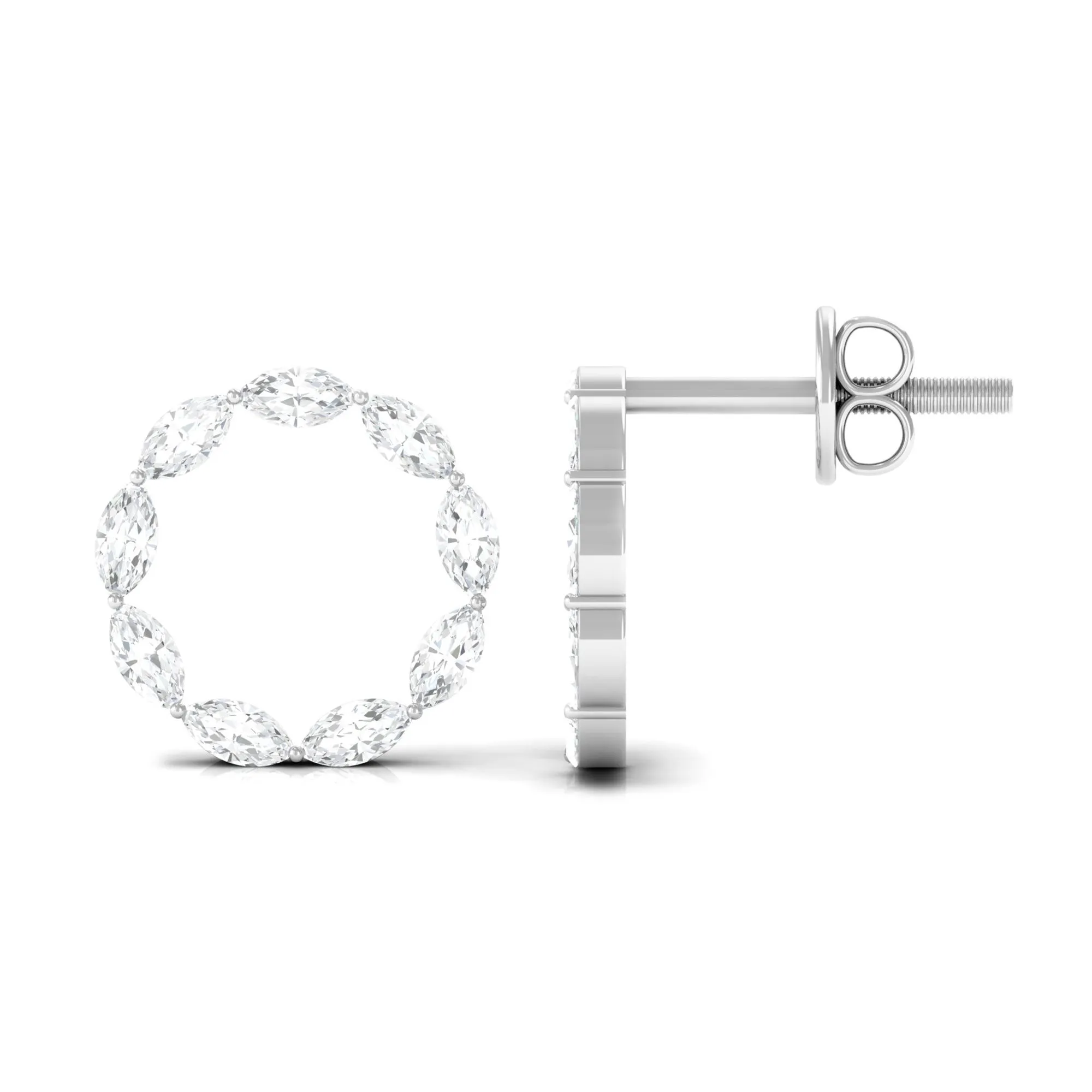 1/2 CT Marquise Zircon Eternity Stud Earrings in Gold