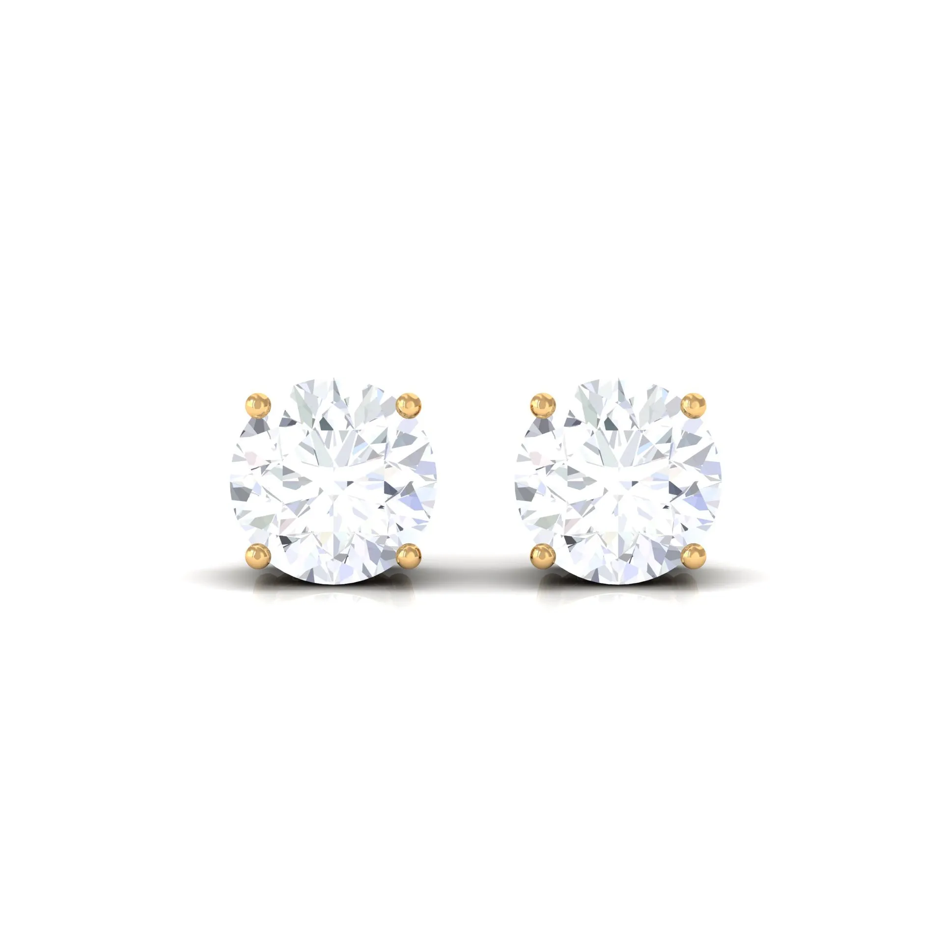 1/4 CT Diamond Solitaire Stud Earrings in 4 Prong Setting