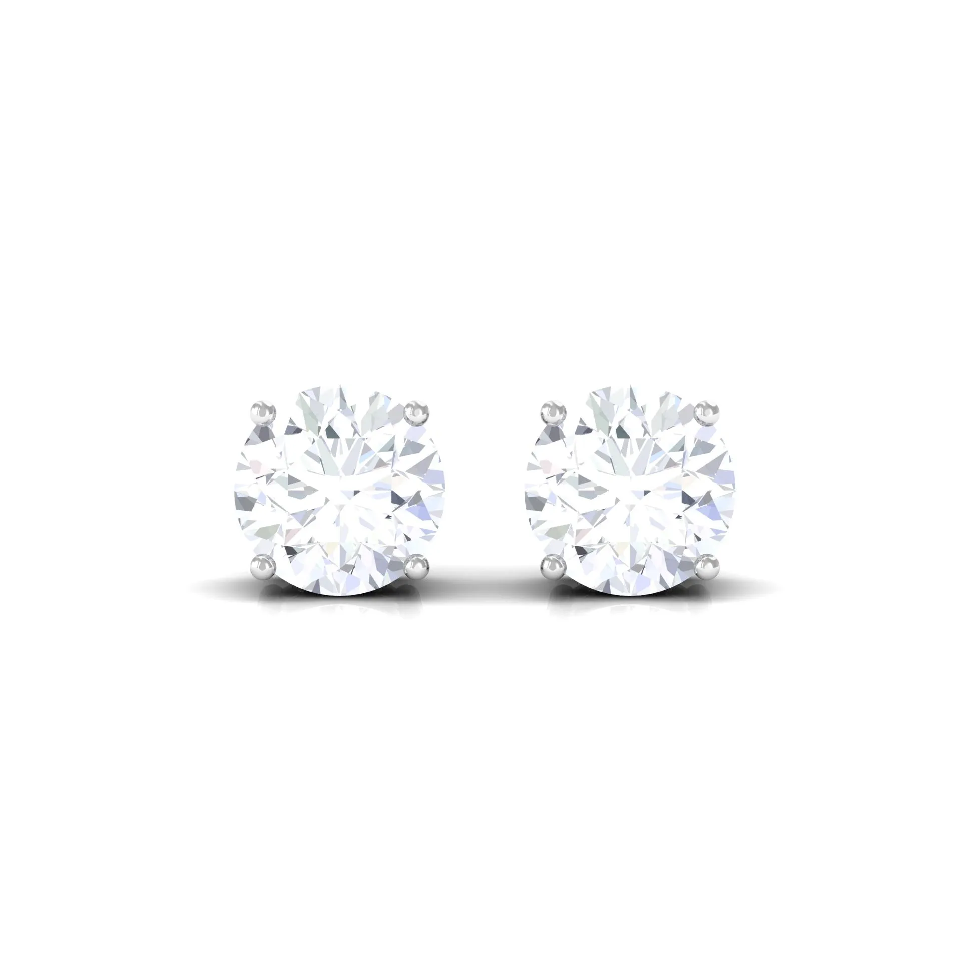 1/4 CT Diamond Solitaire Stud Earrings in 4 Prong Setting
