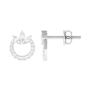 1/4 CT Marquise and Round Shape Zircon Eternity Stud Earrings