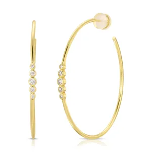 14K Gold Hailey 5 Bezel Stone Earrings