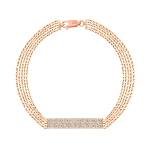 14K Gold ID Diamond Bracelet