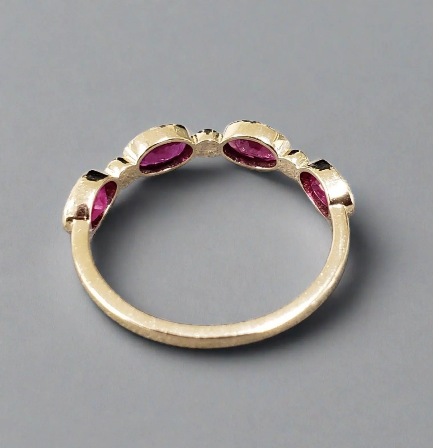 14k Gold Natural Ruby Ring