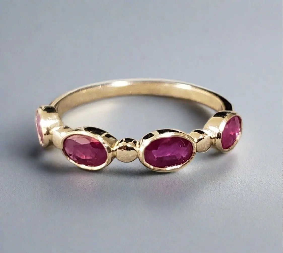 14k Gold Natural Ruby Ring
