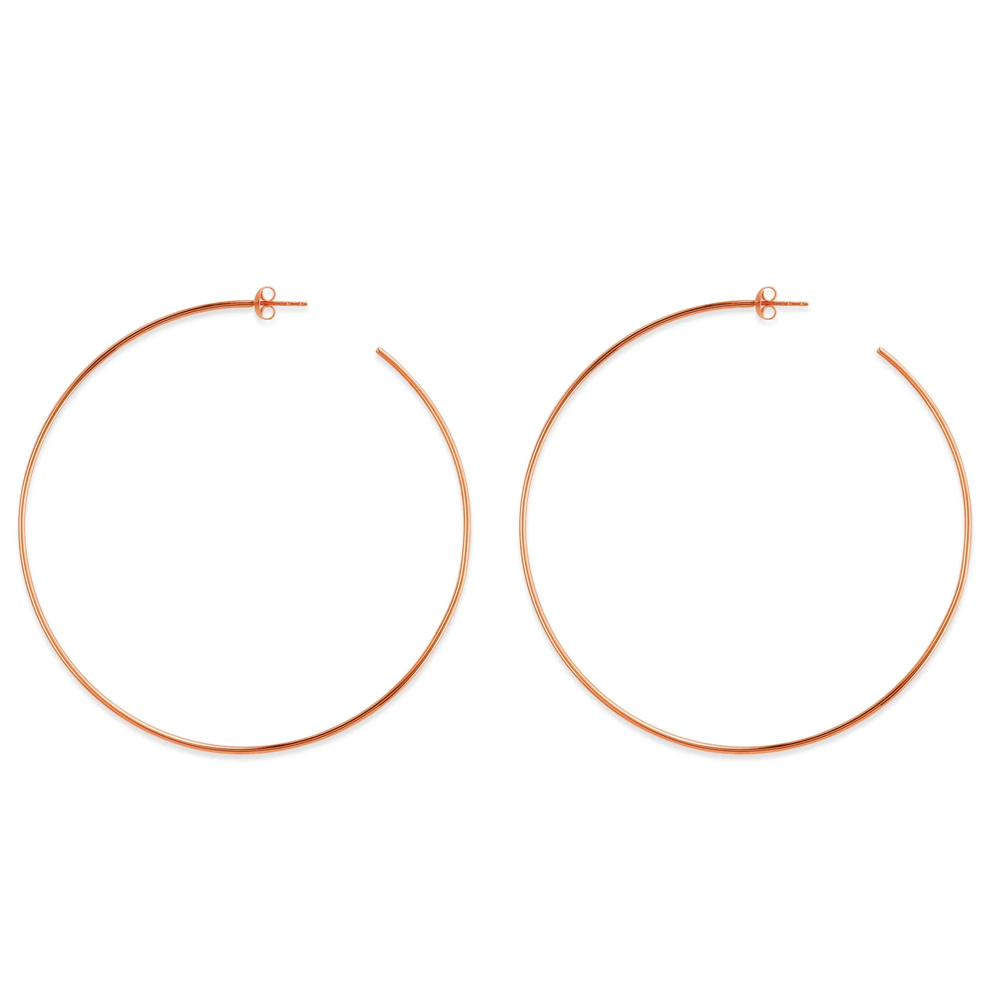 14k Gold Round Large Hoop Earrings, Diameter 75 mm