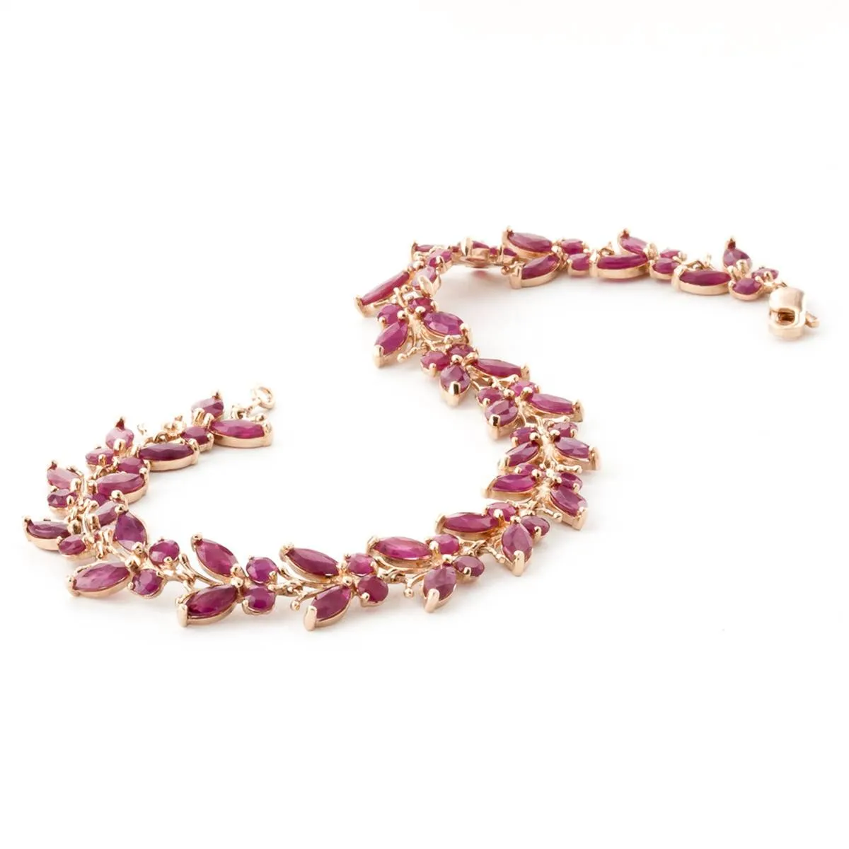 14K Solid Rose Gold Butterfly Bracelet w/ Natural Rubies