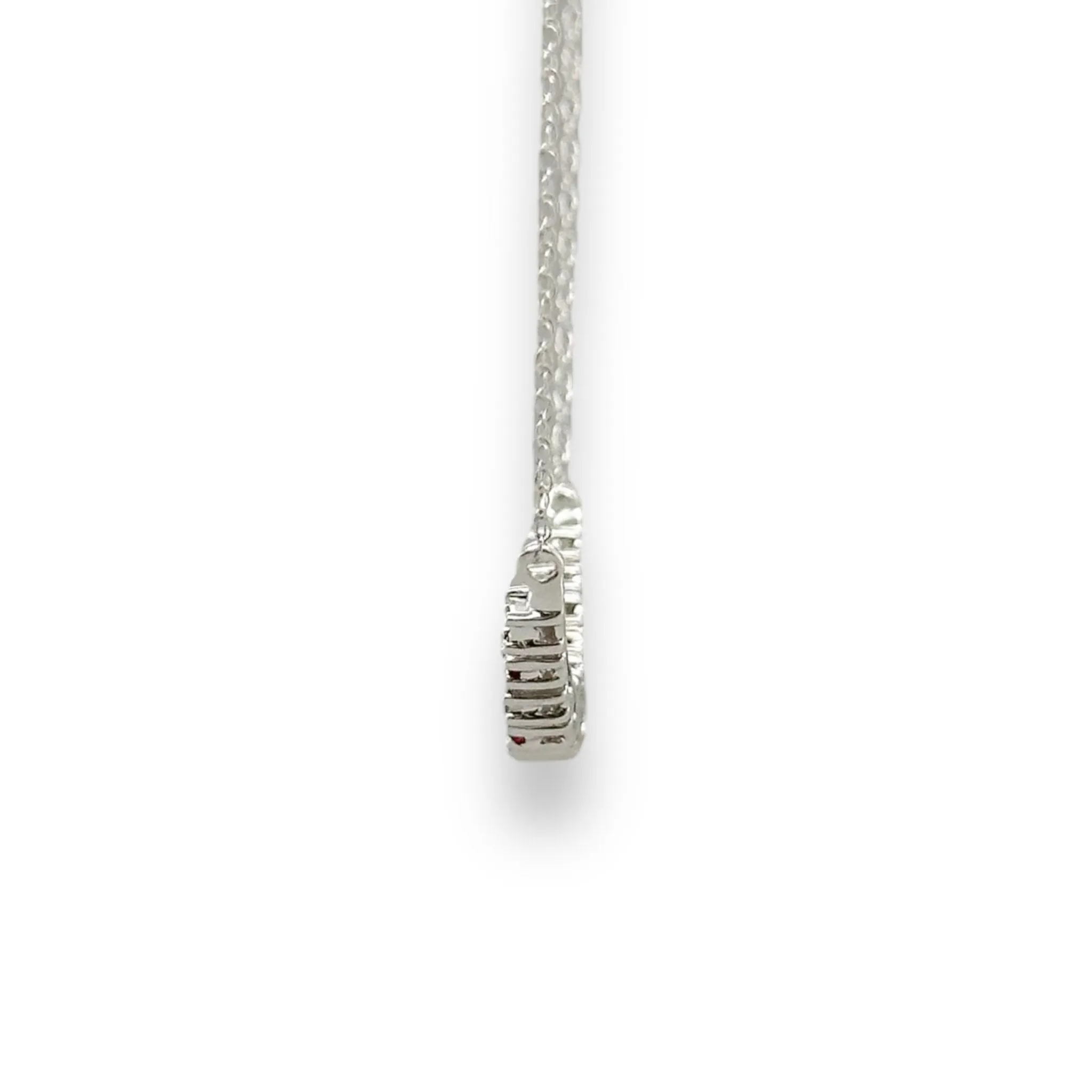 14K W Gold 0.40cttw Ruby 0.10cttw H/SI2 Diamond Bar Necklace