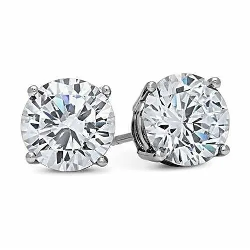 14Kt White Gold Filled 1.5 ct Round Cut Stud Earrings