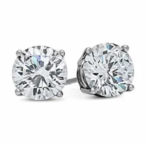 14Kt White Gold Filled 1.5 ct Round Cut Stud Earrings