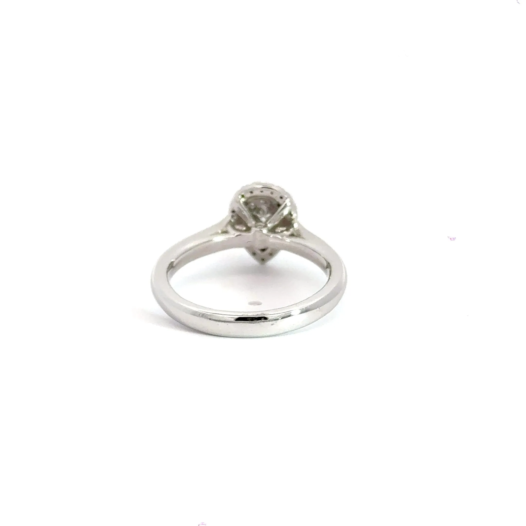 18CT White Gold Teardrop Cluster Halo Diamond Ring