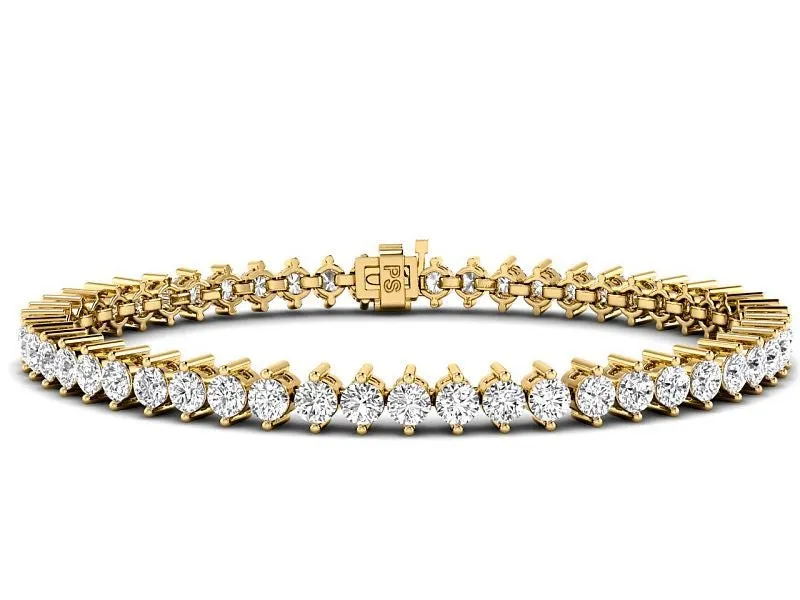 3.00-10.00 CT Round Cut Lab Grown Diamonds - Tennis Bracelet