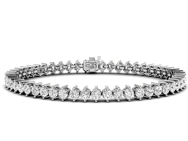 3.00-10.00 CT Round Cut Lab Grown Diamonds - Tennis Bracelet