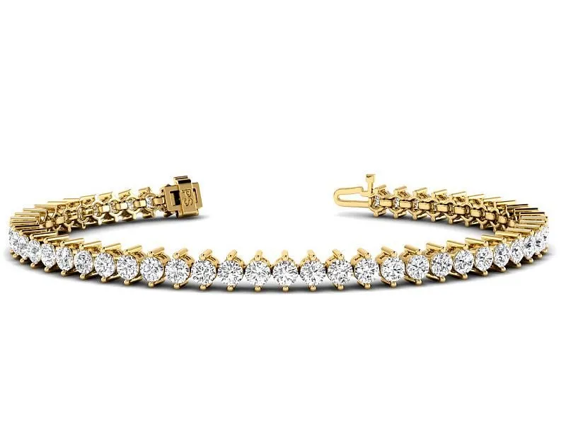 3.00-10.00 CT Round Cut Lab Grown Diamonds - Tennis Bracelet