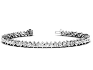 3.00-10.00 CT Round Cut Lab Grown Diamonds - Tennis Bracelet