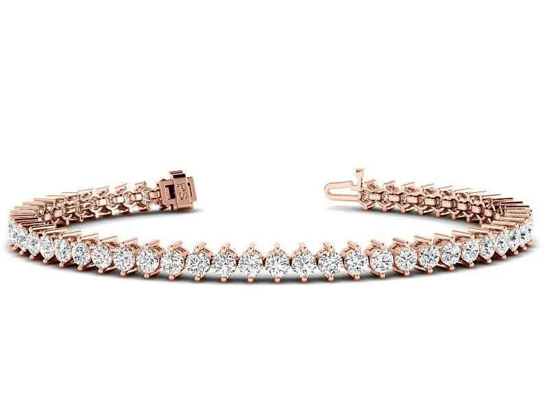 3.00-10.00 CT Round Cut Lab Grown Diamonds - Tennis Bracelet