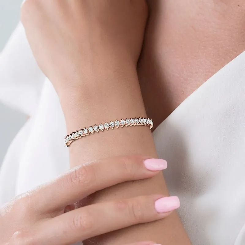 3.00-10.00 CT Round Cut Lab Grown Diamonds - Tennis Bracelet