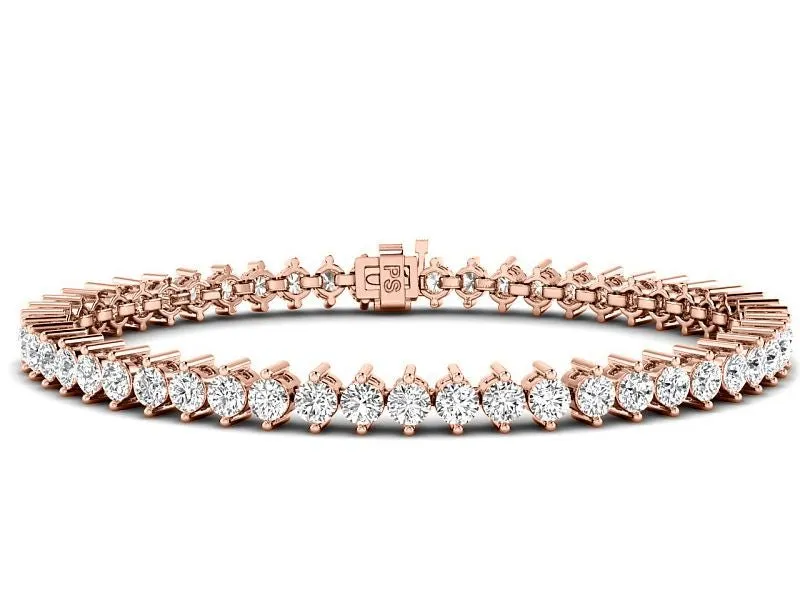 3.00-10.00 CT Round Cut Lab Grown Diamonds - Tennis Bracelet
