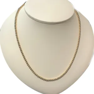 3mm Ball Chain Beaded Collar Necklace 14K Yellow Gold