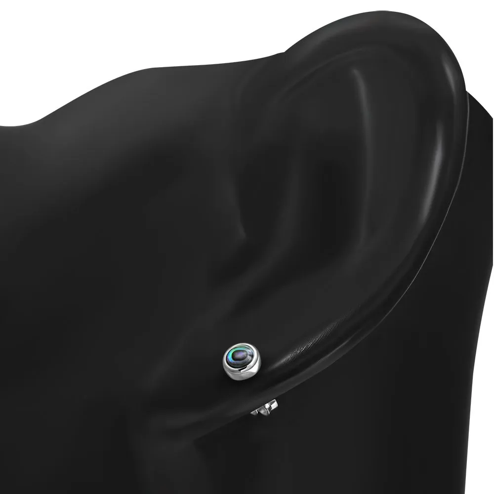 4.10mm | Abalone Shell Sterling Silver Stud Earrings