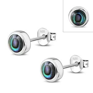 4.10mm | Abalone Shell Sterling Silver Stud Earrings