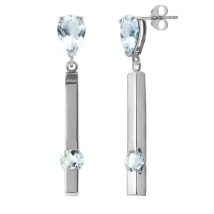4.25 Carat 14K Solid White Gold Amethystple Charm Aquamarine Earrings