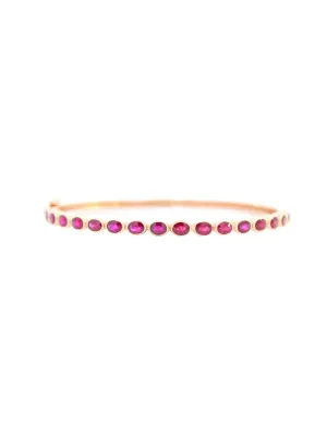 4.50ct Ruby 14K Gold Bangle Bracelet