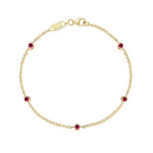 5 Illusion Set Ruby Accent Bracelet