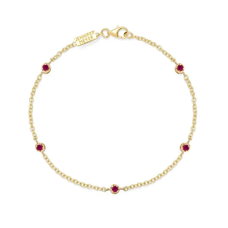 5 Illusion Set Ruby Accent Bracelet