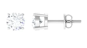 5 MM Round Moissanite Solitaire Screw Back Stud Earring