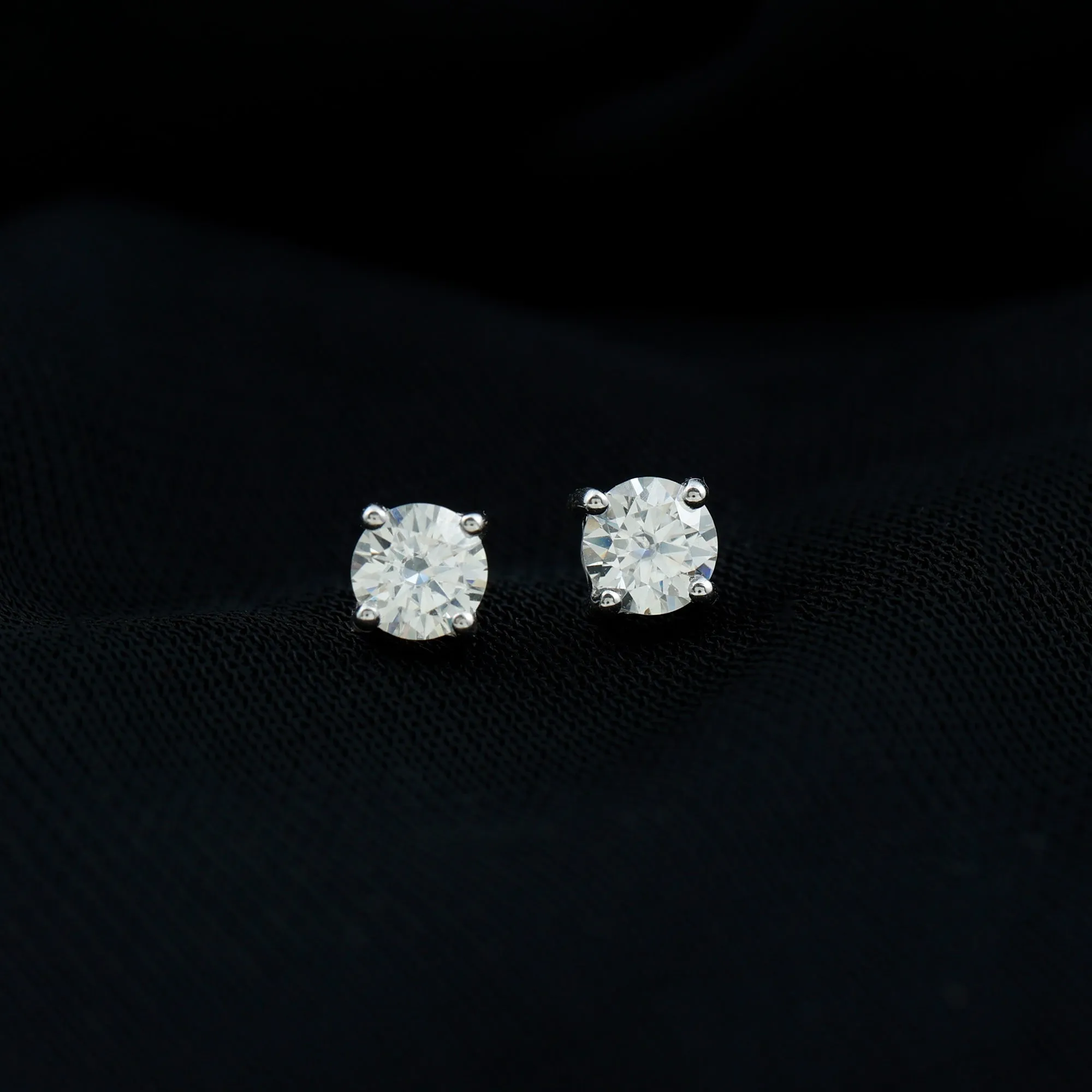 5 MM Round Moissanite Solitaire Screw Back Stud Earring