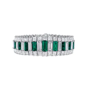 53.52CT Emerald and Diamond Bracelet