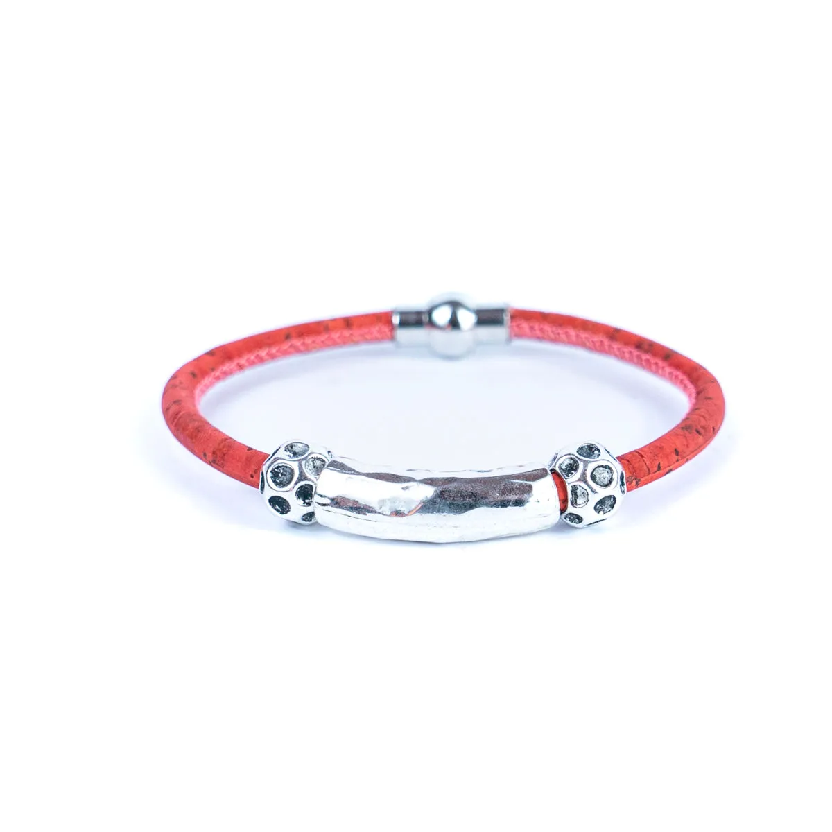 5mm round cork wire and alloy fittings tube handmade unisex fashion bracelet DBR-004-5