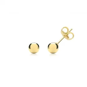 9ct  Yellow  Gold  4mm  Ball  Stud  Earrings  ES202