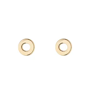 9kt Gold Mini Open Circle Stud Earrings