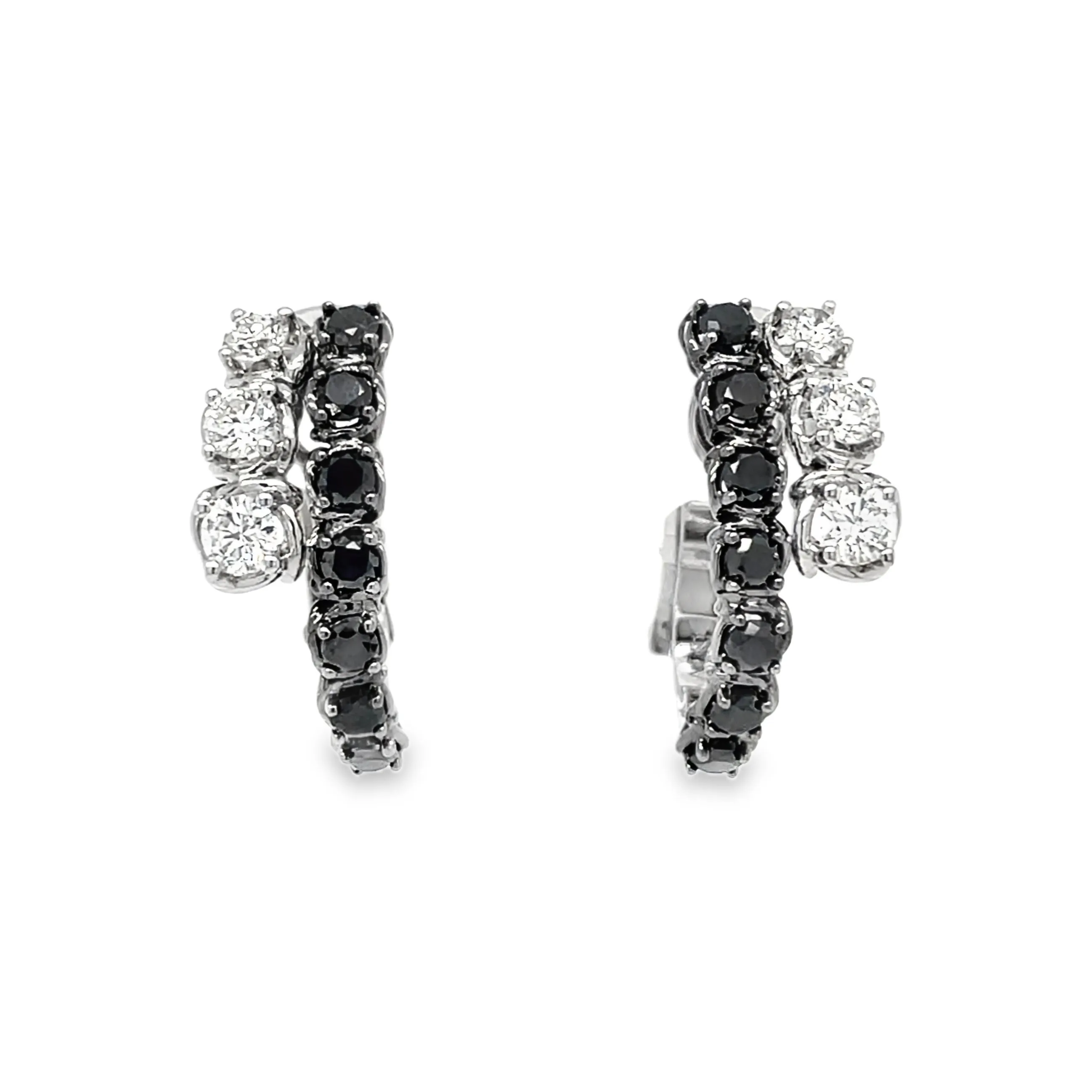 Abbracci Black and White Diamond Wrap Earrings