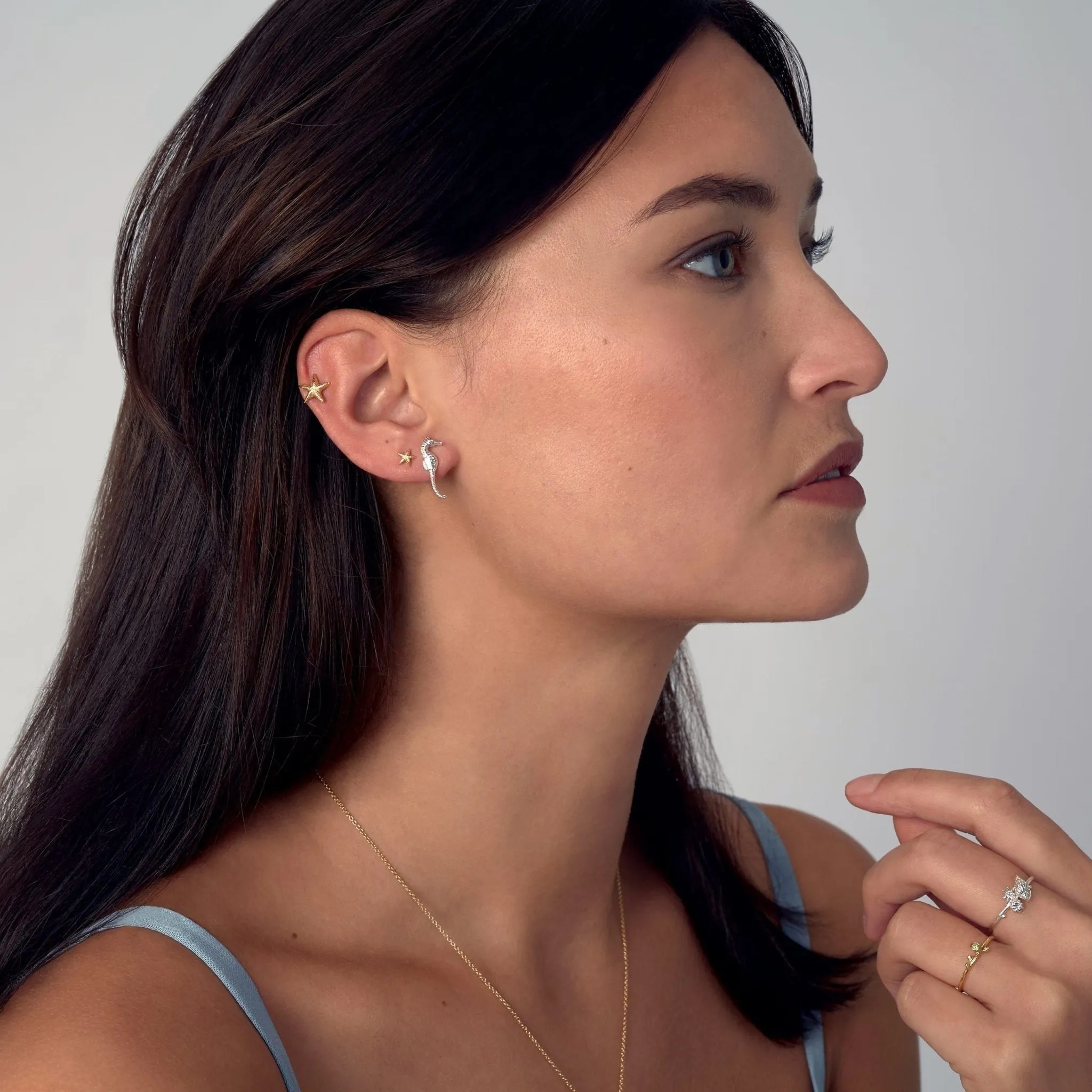 Asymmetric Starfish Stud Earrings