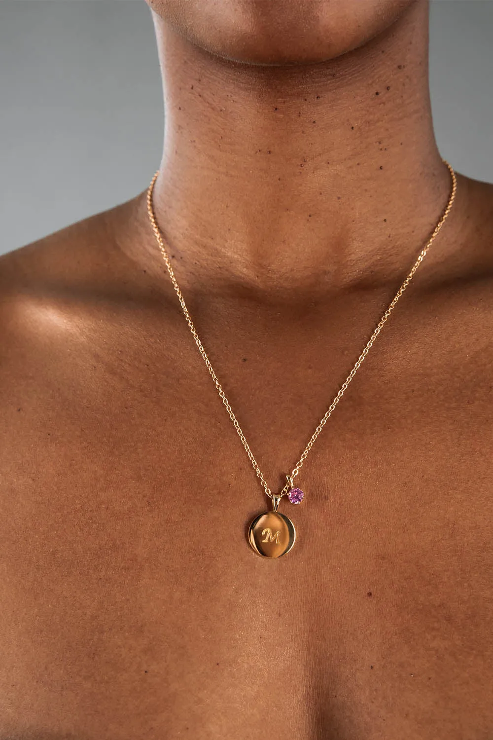 Birthstone July Necklace 14K Gold Plated