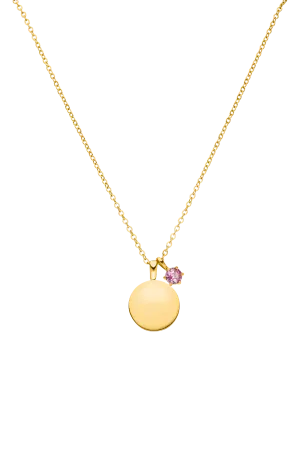 Birthstone July Necklace 14K Gold Plated
