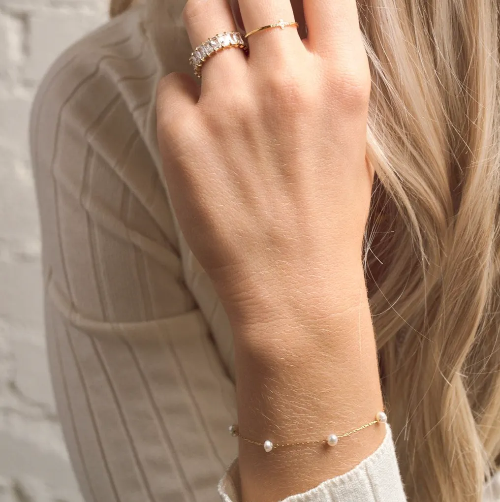 Camille Pearl Bracelet-Waterproof