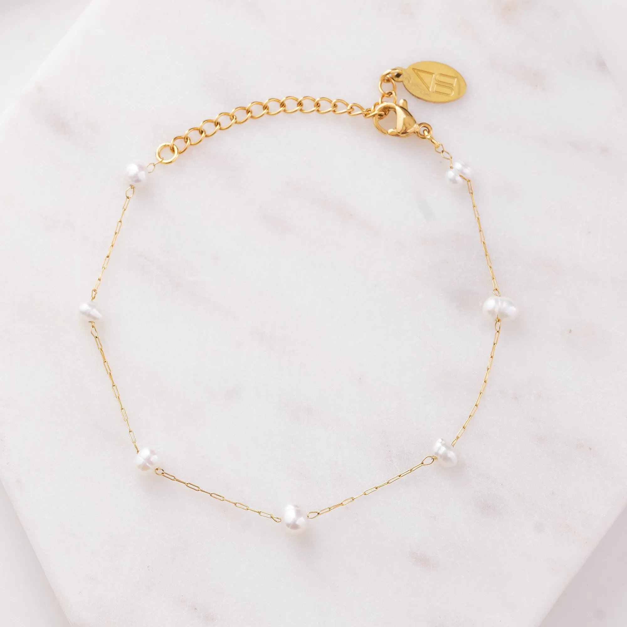 Camille Pearl Bracelet-Waterproof