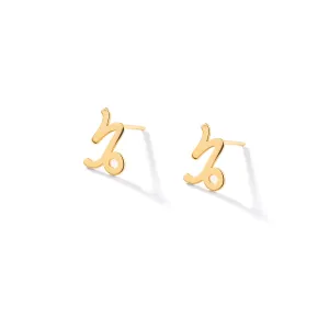 Capricorn Sign Stud Earrings
