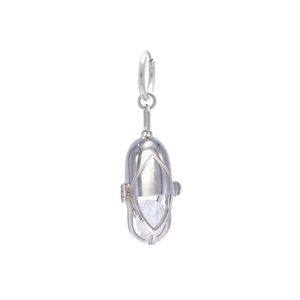 Capsule Crystal Earring - Sterling Silver