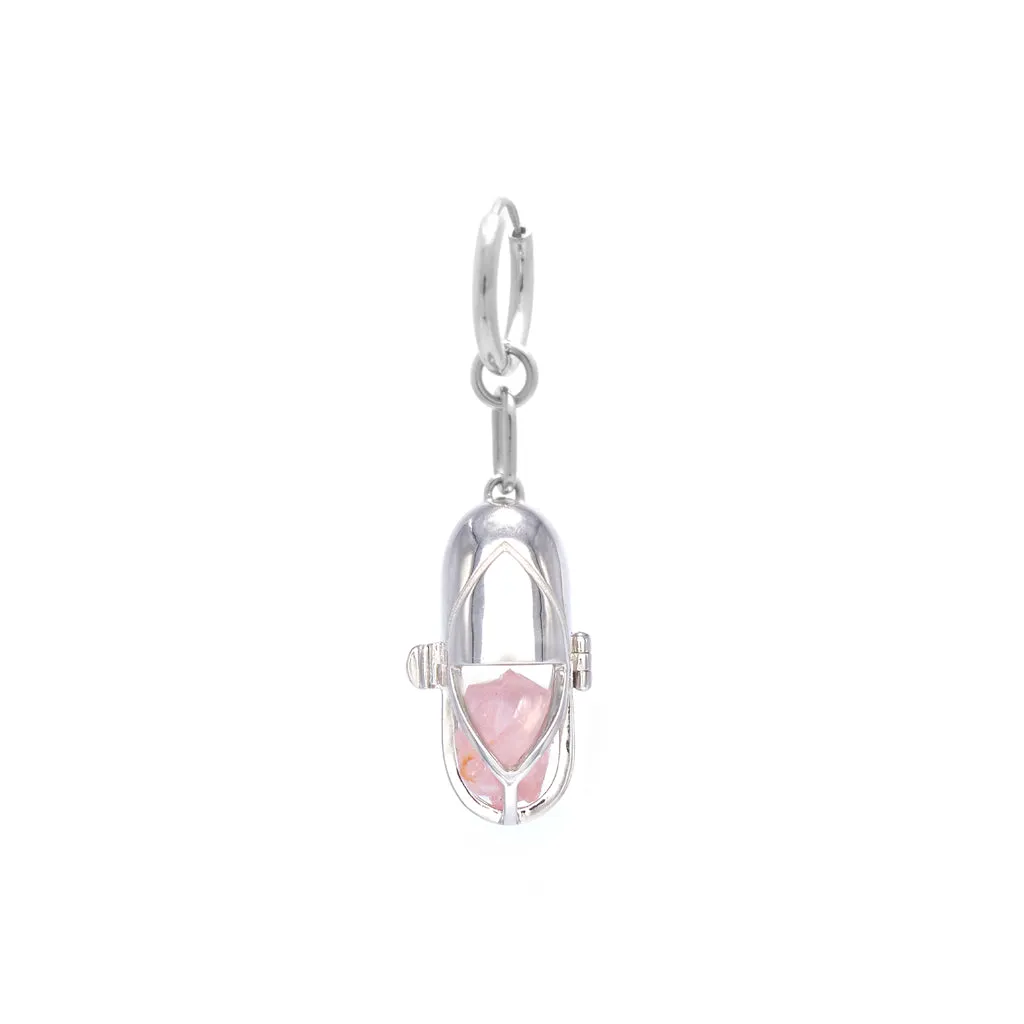Capsule Crystal Earring - Sterling Silver