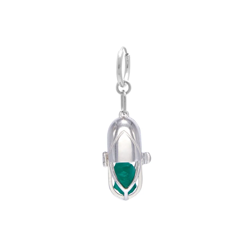 Capsule Crystal Earring - Sterling Silver