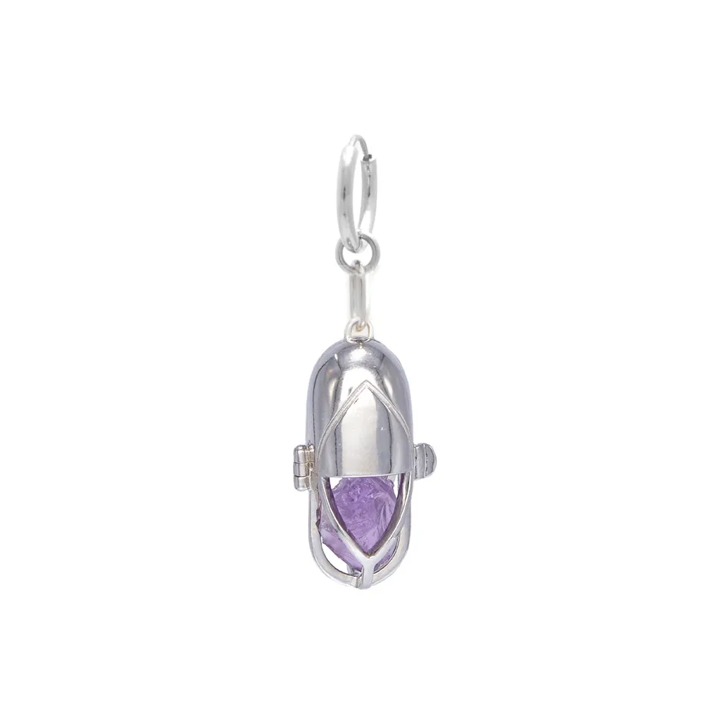 Capsule Crystal Earring - Sterling Silver