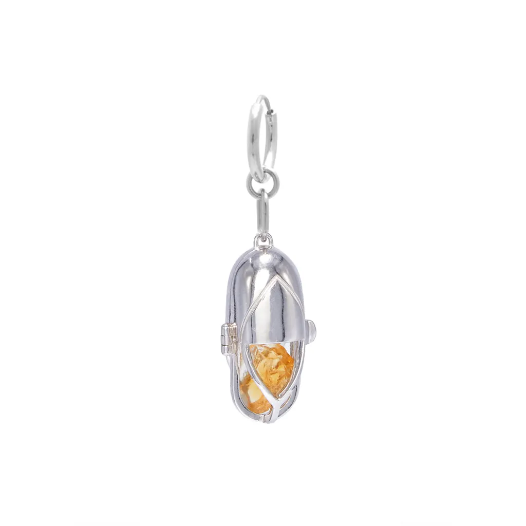 Capsule Crystal Earring - Sterling Silver