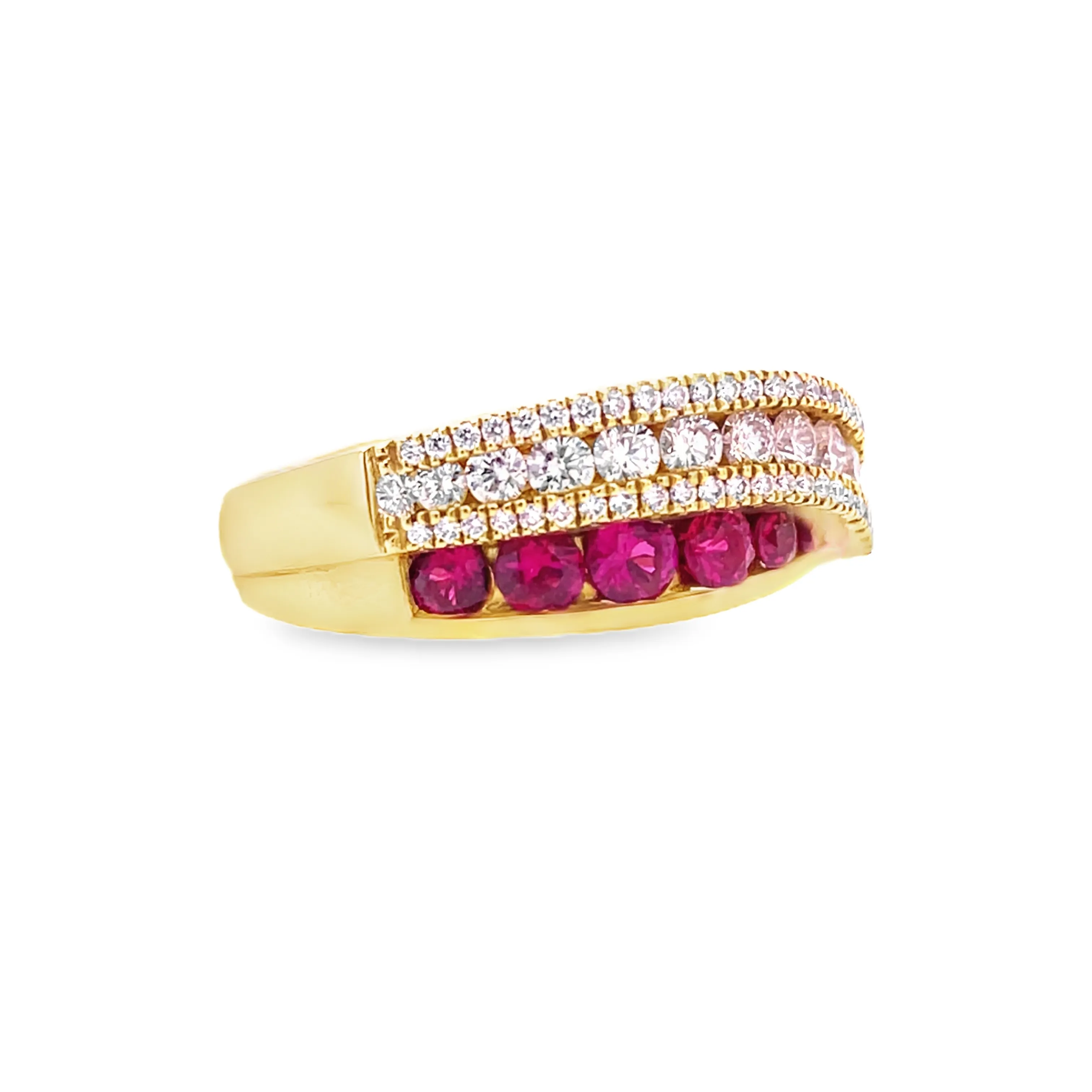 Charles Krypell Crossover Ruby and Diamond Ring